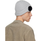 C.P. Company Gray Extrafine Merino Wool Goggle Beanie