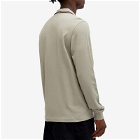 Fred Perry Men's Long Sleeve Twin Tipped Polo Shirt in Warm Grey/Brick