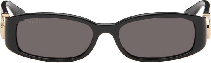 Photo: Gucci Black Rectangular Frame Sunglasses