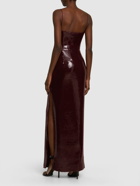 GALVAN - Sequined Side Slit Maxi Dress