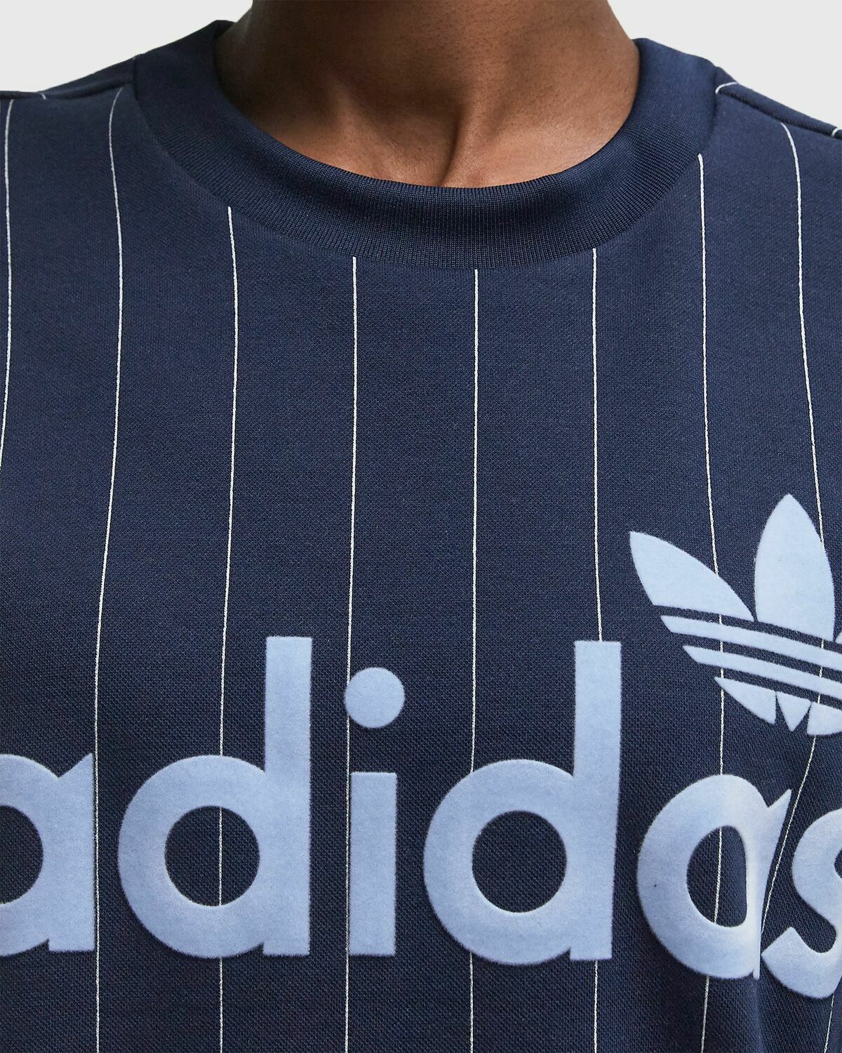 Adidas PINSTRIPE SWEAT Blue Womens Sweatshirt