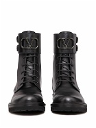 VALENTINO GARAVANI - Vlogo Singature Leather Combat Boots