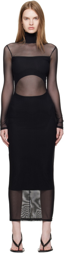 Photo: Mugler Black Illusion Midi Dress