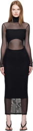 Mugler Black Illusion Midi Dress
