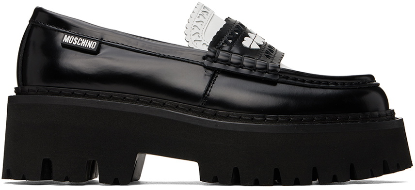 Moschino Black Platform Loafers