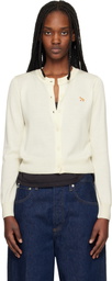 Maison Kitsuné Off-White Baby Fox Merino Regular Cardigan