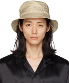 GANNI Beige Logo Patch Bucket Hat
