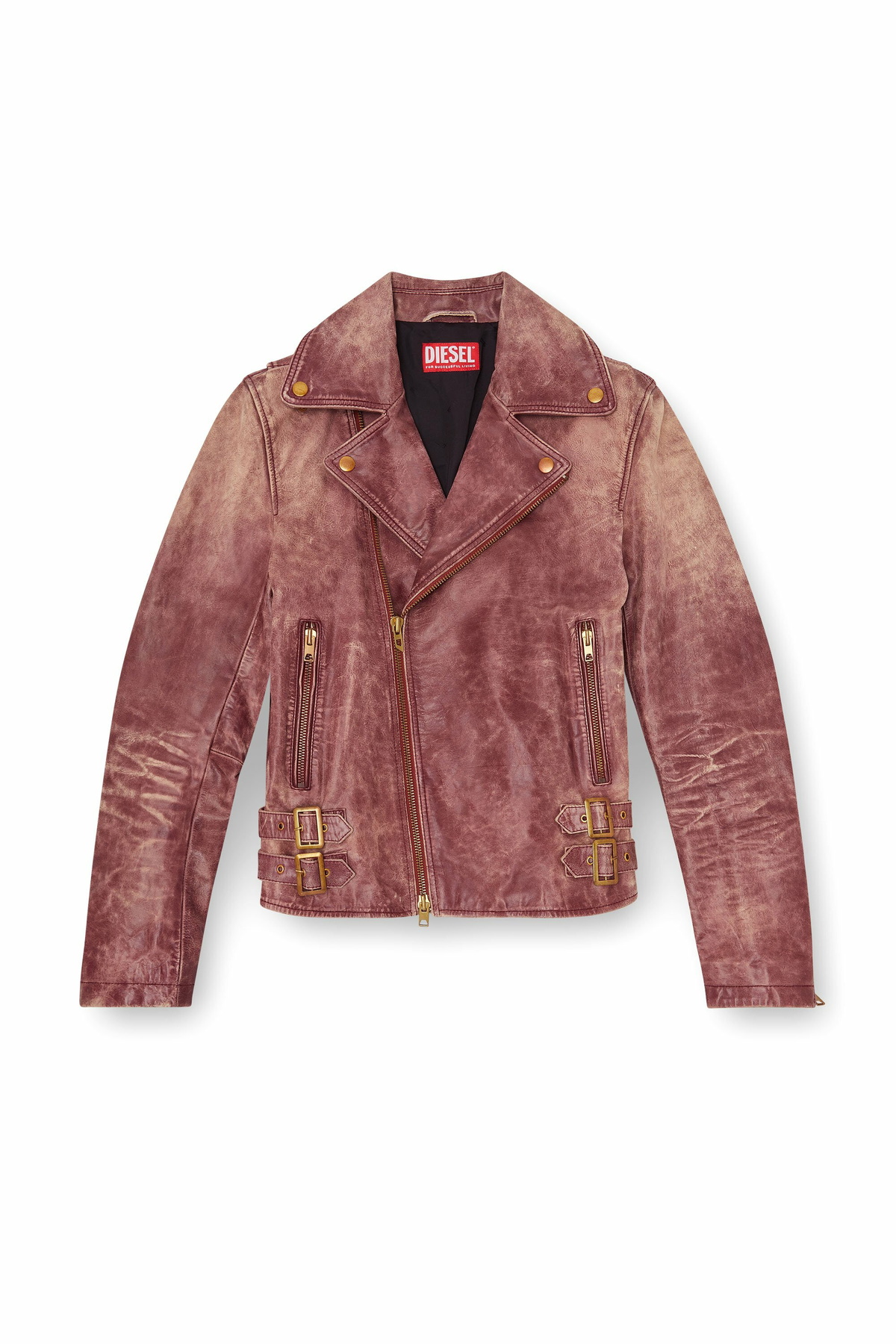 Diesel Biker jacket in treated leather - Leather jackets Mens in Diesel Biker jacket in treated leather - Leather jackets Mens in