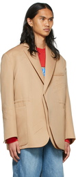 We11done Beige Wool & Polyester Blazer