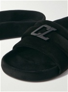 Christian Louboutin - Varsimule Logo-Embellished Suede Slides - Black