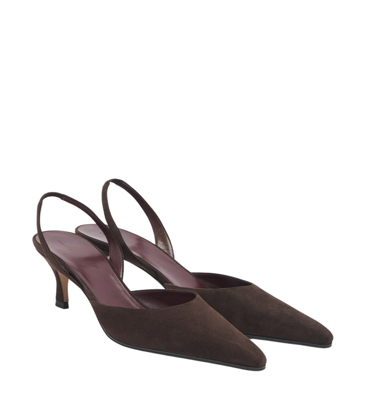 Photo: The Row Inez suede slingback pumps