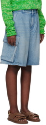 JW Anderson Blue Cargo Denim Shorts