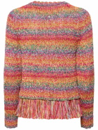 OSCAR DE LA RENTA - Cotton Crochet Knit Sweater W/ Fringes