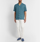 Ermenegildo Zegna - Camp-Collar Linen Shirt - Blue