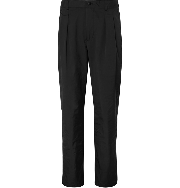 Photo: Valentino - Black Tapered Pleated Tech-Twill Trousers - Black