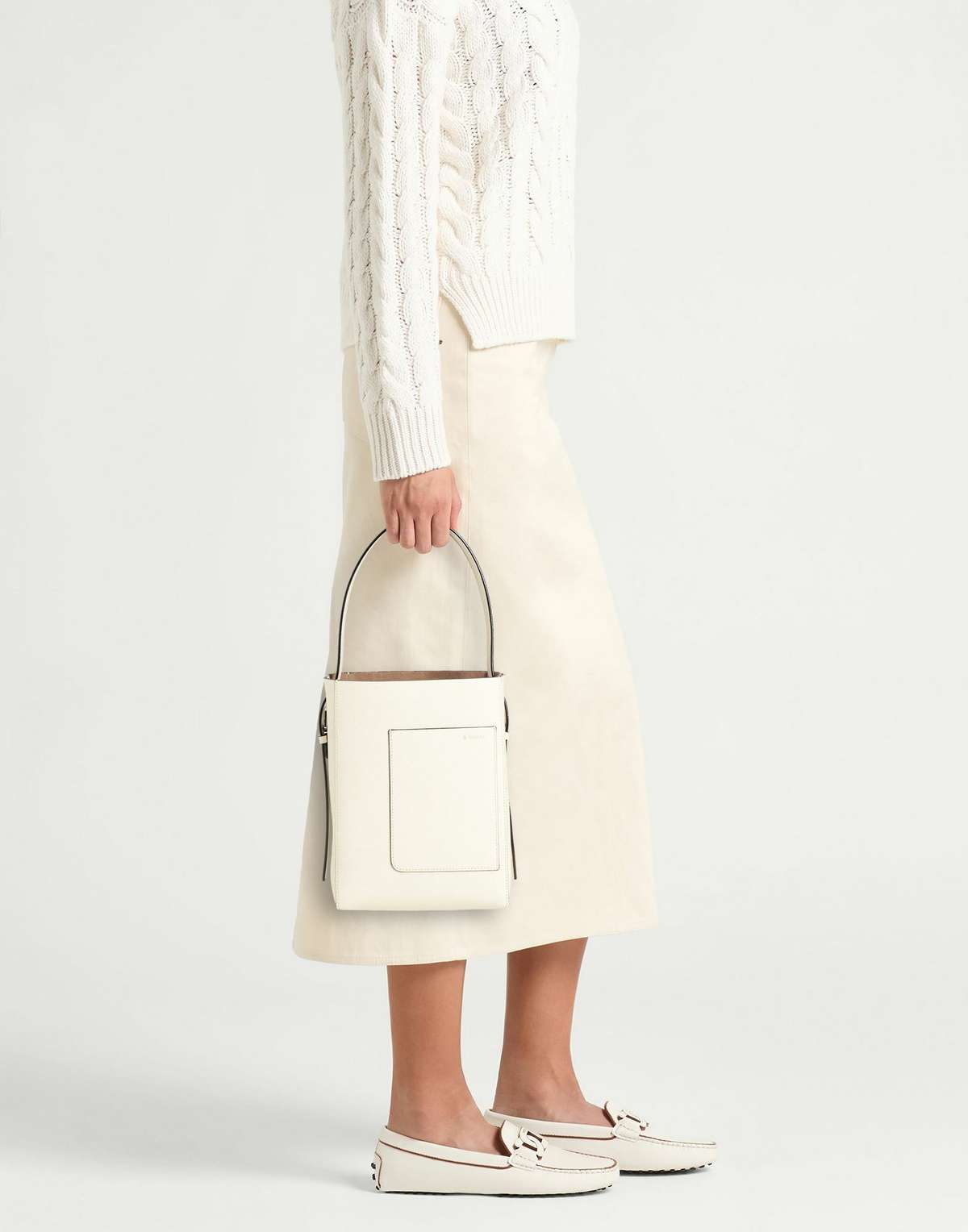 Valextra Borsa Secchiello Piccola Soft Womens Shoulder bag Ivory