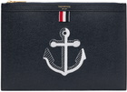 Thom Browne Navy Small Anchor Document Holder