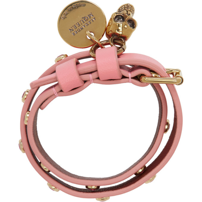 Alexander McQueen Pink Charm Double Wrap Bracelet Alexander  display picture 2