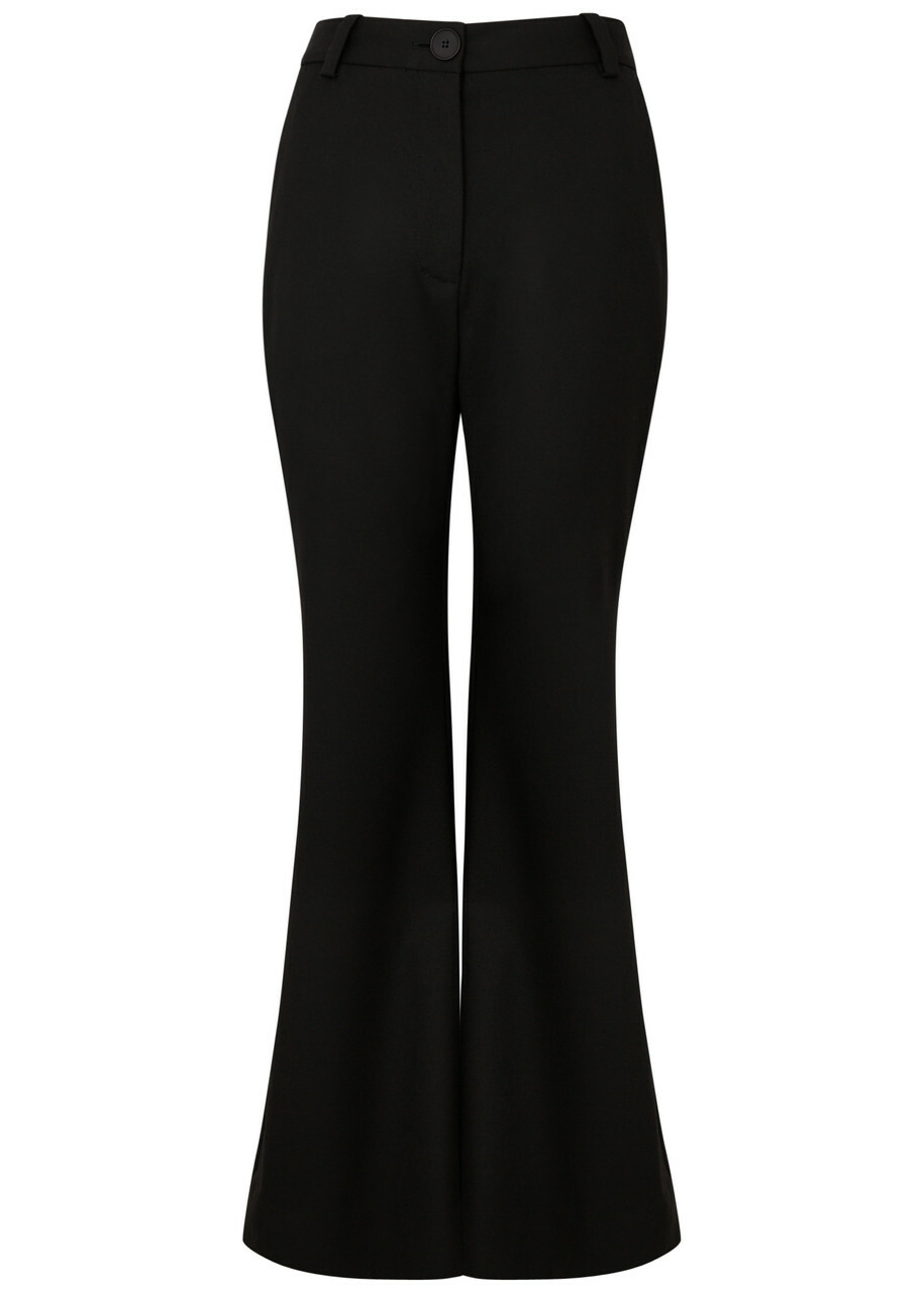 BY Malene Birger Carass Flared-leg Woven Trousers Black