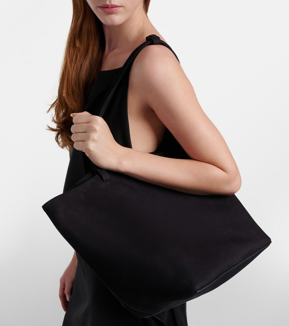 The Row Park Three suede tote bag