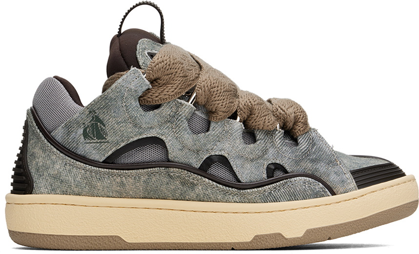 Lanvin SSENSE Exclusive Blue Curb Denim Sneakers Lanvin