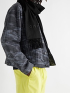 GIVENCHY - Logo-Embroidered Fringed Wool-Twill Scarf