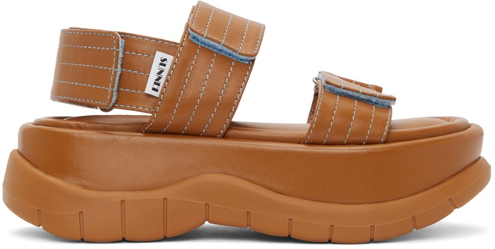 Photo: Sunnei Tan Leather Low Platform Sandals