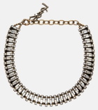 Saint Laurent Pyramid crystal-embellished chain necklace