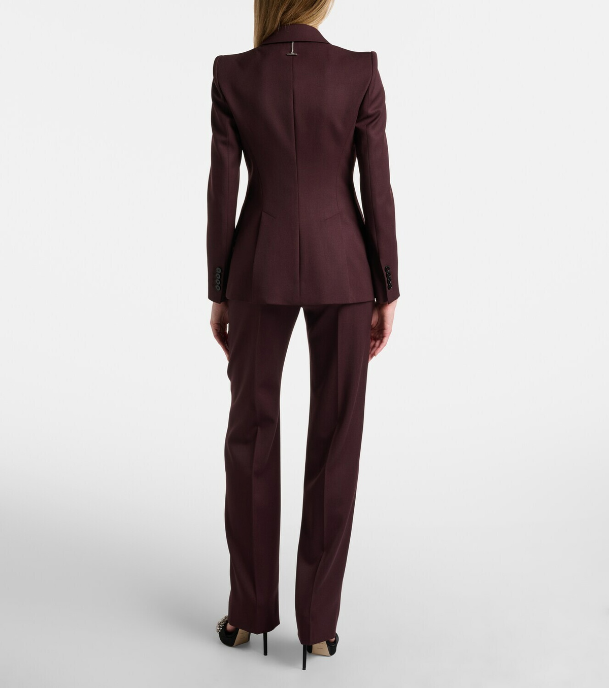 McQueen Wool grain de poudre straight pants