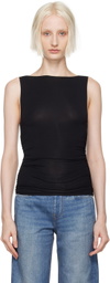 rag & bone Black Luca Shirred Tank Top
