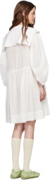 Simone Rocha White Beaded Sailor Collar Shirt Minidress