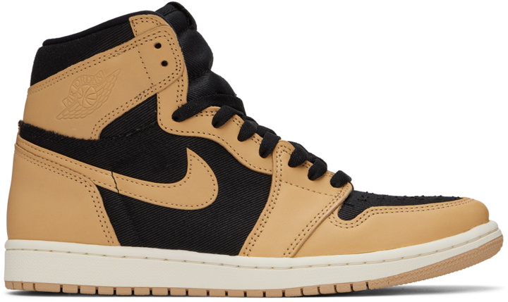 Photo: Nike Jordan Beige & Black Air Jordan 1 Retro High OG Sneakers