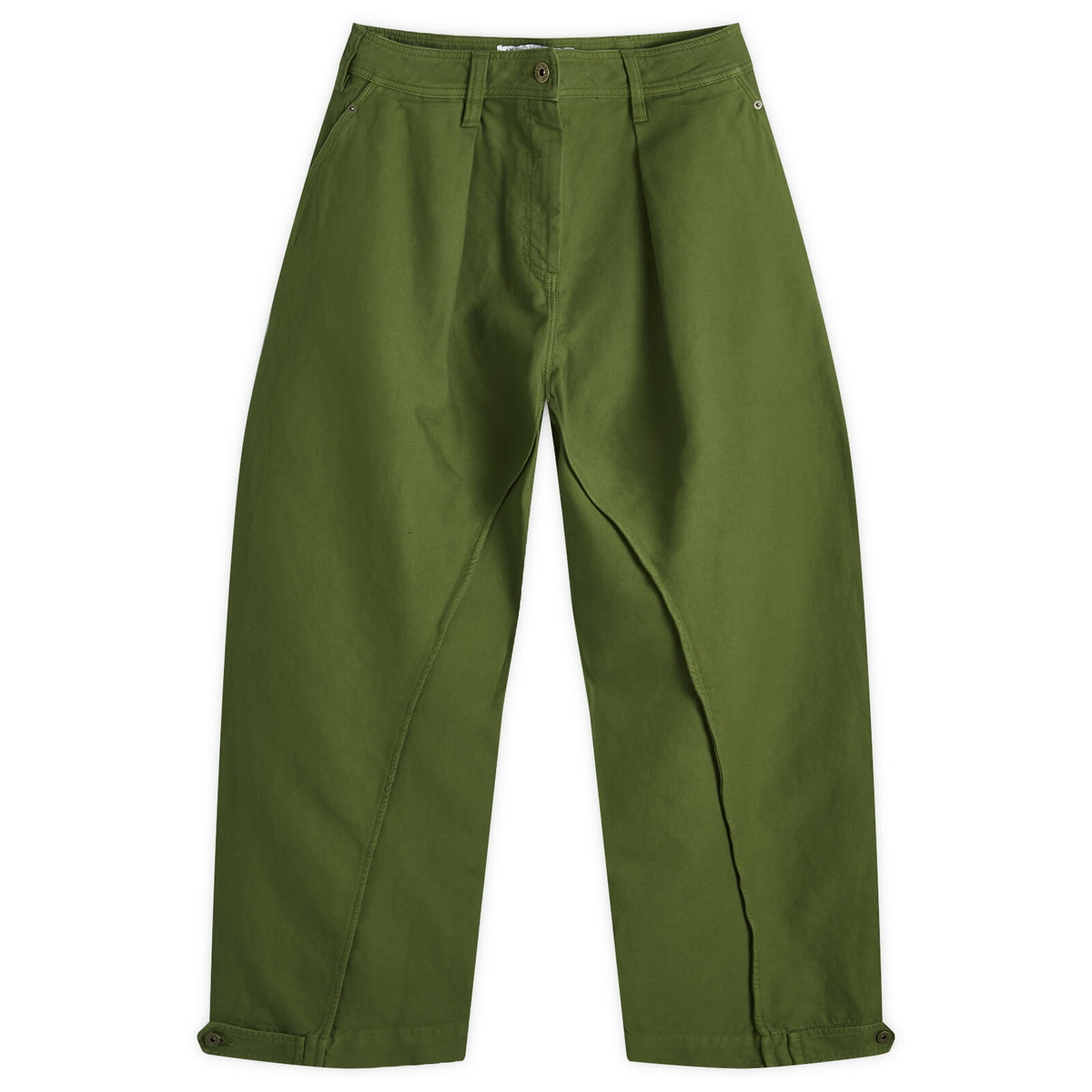 JW Anderson Men's Twisted Seam Trousers in Dark Green JW Anderson