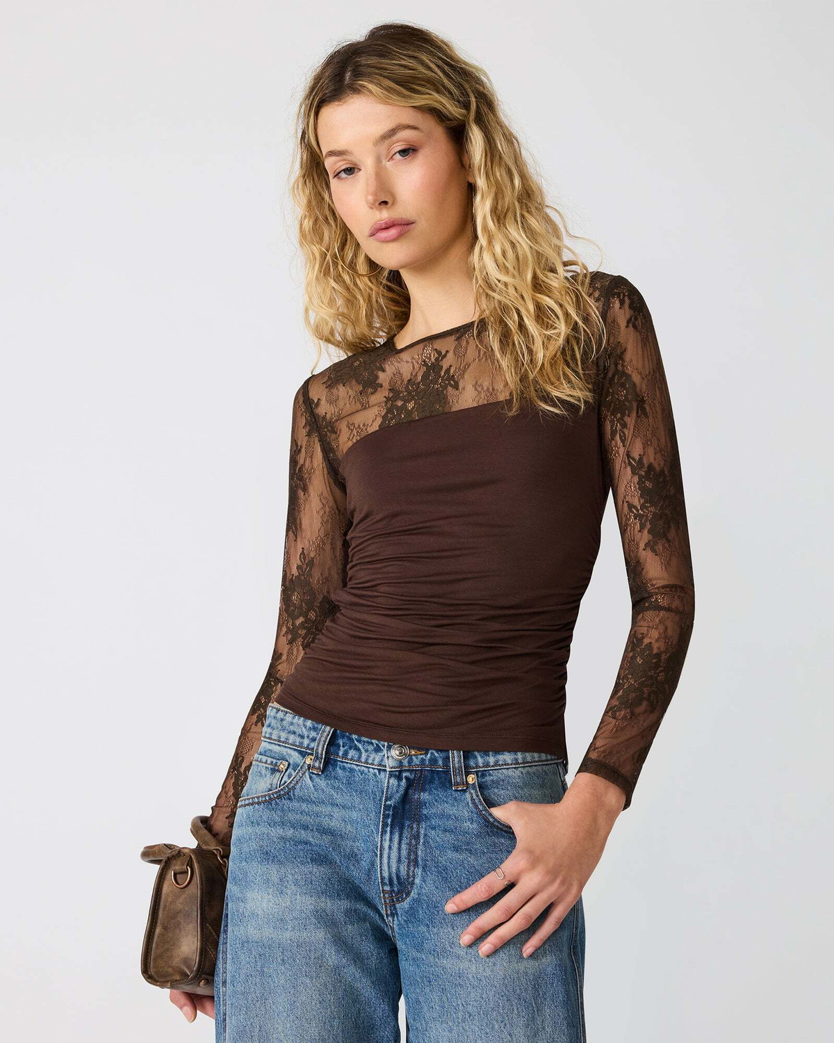Steve Madden Reece Knit Top in Espresso