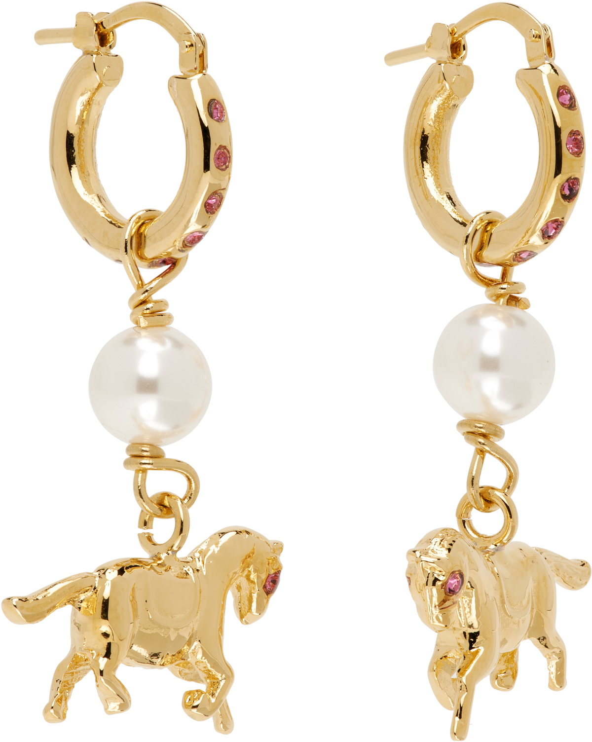 Marni Gold-Plated Horse Charm Earrings