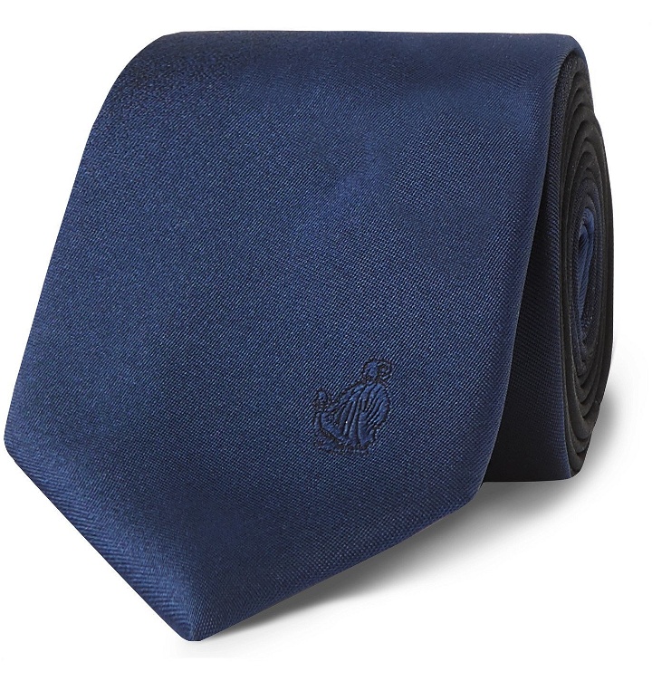 Photo: Lanvin - 6cm Logo-Embroidered Silk-Satin Tie - Blue