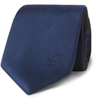 Lanvin - 6cm Logo-Embroidered Silk-Satin Tie - Blue