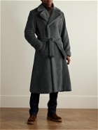Richard James - Teddy Double-Breasted Belted Alpaca Coat - Gray
