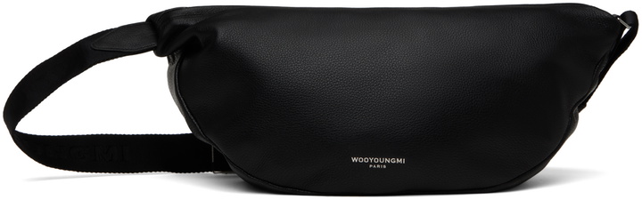 Photo: WOOYOUNGMI Black Leather Moon Bag