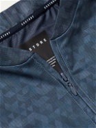 Castore - Perforated Printed Stretch Golf Polo Shirt - Blue