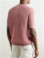 Brunello Cucinelli - Ribbed Linen and Cotton-Blend T-Shirt - Pink
