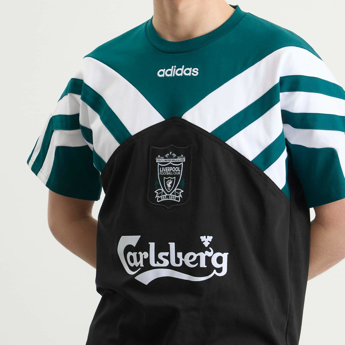 Adidas Men's Liverpool FC 95' T-Shirt in Black/Rich Green