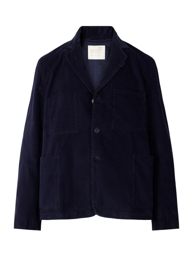 Photo: Kardo - Somesh Cotton-Corduroy Suit Jacket - Blue
