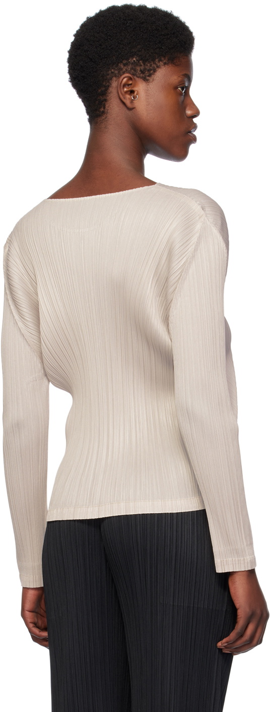 Pleats Please Issey Miyake Beige Monthly Colors December Long