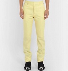 CALVIN KLEIN 205W39NYC - Striped Virgin Wool-Gabardine Trousers - Men - Yellow