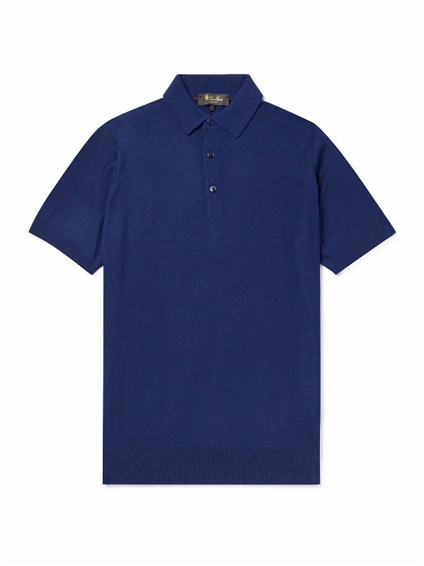 Photo: Loro Piana - Wish® Wool Polo Shirt - Blue