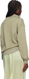 AURALEE Khaki Super High Gauge Half Zip P/O Sweatshirt