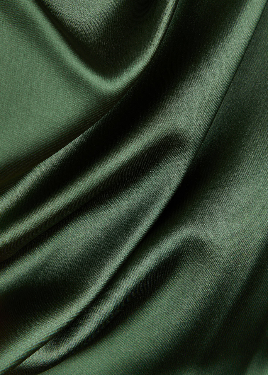 Vivienne Westwood Ginnie Amber Draped Satin Midi Dress Green