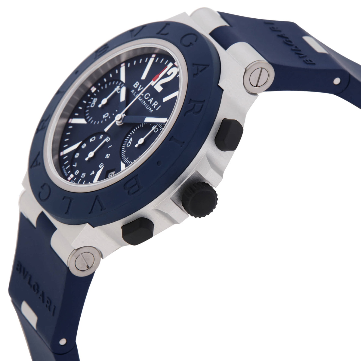 Bvlgari Aluminium Chronograph Automatic Blue Dial Mens Watch 104234