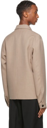 Jil Sander Beige Wool Double-Faced Shirt Jacket